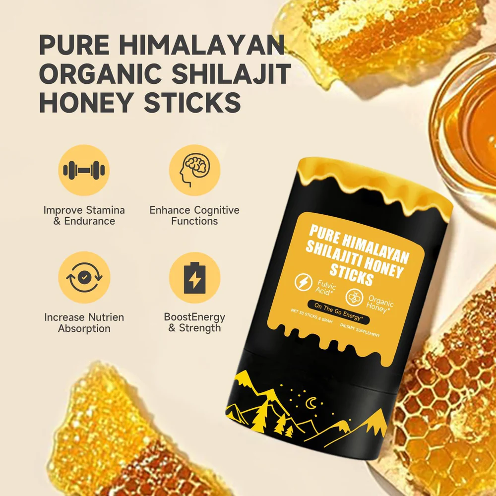 Pure Himalayan Shilajit Honey Sticks for Natural Energy