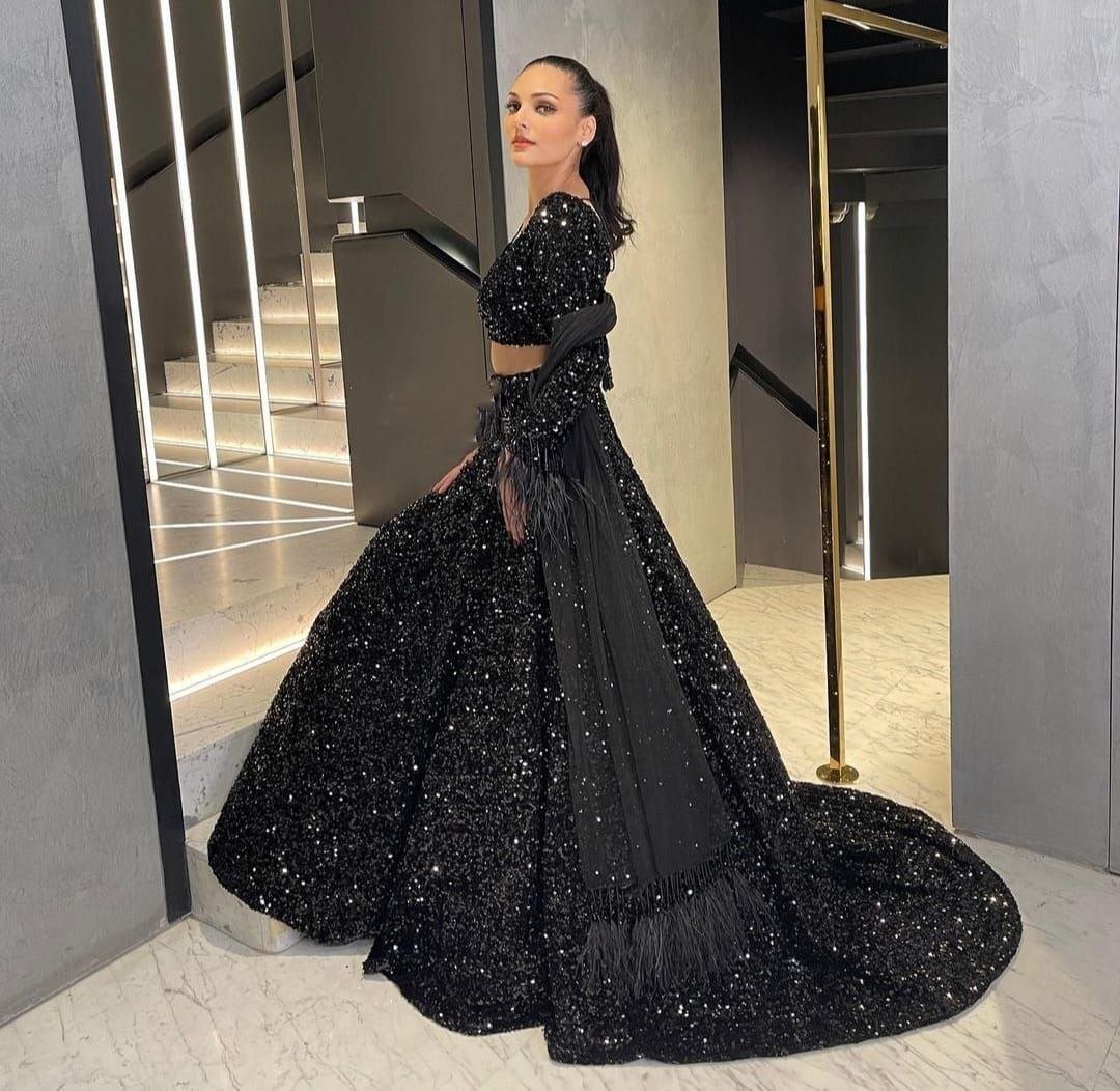 Black Color Sequins Work Heavy Lehenga Choli