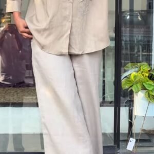 Modern Linen Floral Applique Co-Ord Set