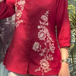 Floral Embroidered Short Kurti