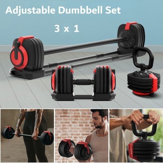 Adjustable Dumbbell and Barbell Set for Home Gym - Image 3