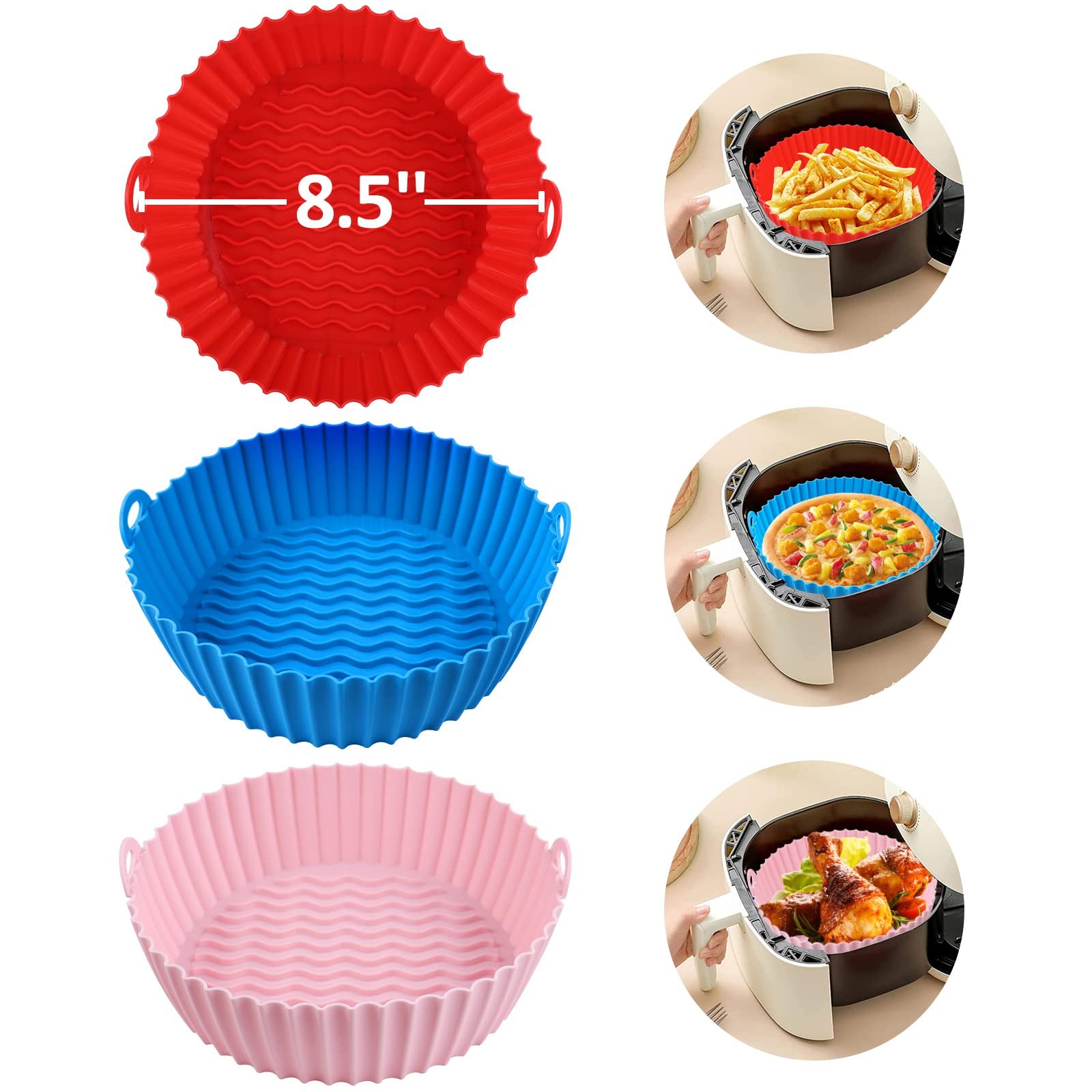 Reusable Silicone Air Fryer Liner with Handles