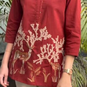 Stylish Nature Print Cotton Kurti