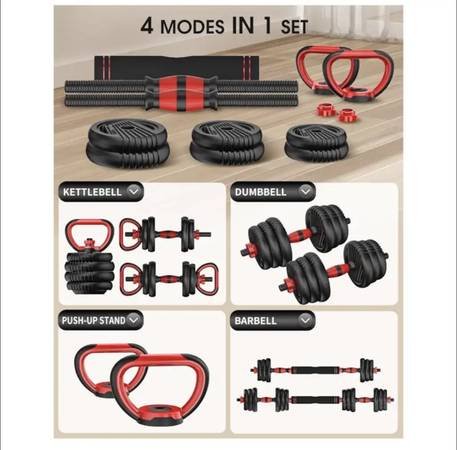 Adjustable Dumbbell and Barbell Set for Home Gym - Image 4