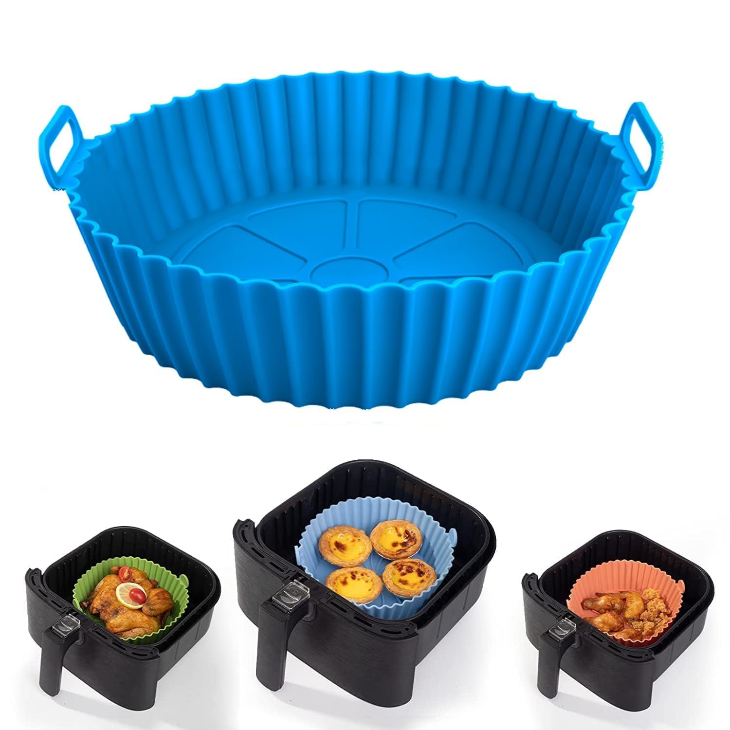 Reusable Silicone Air Fryer Liner with Handles - Image 4