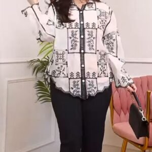 Label Madhuri Thakkar Luxe Applique Bloom Shirt Co-Ord Set