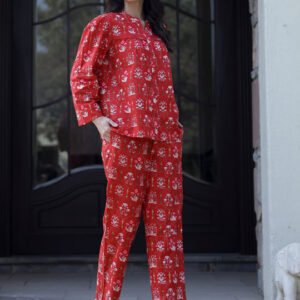 Sanskrutihomes Floral Printed Pure Cotton Co-Ords Set