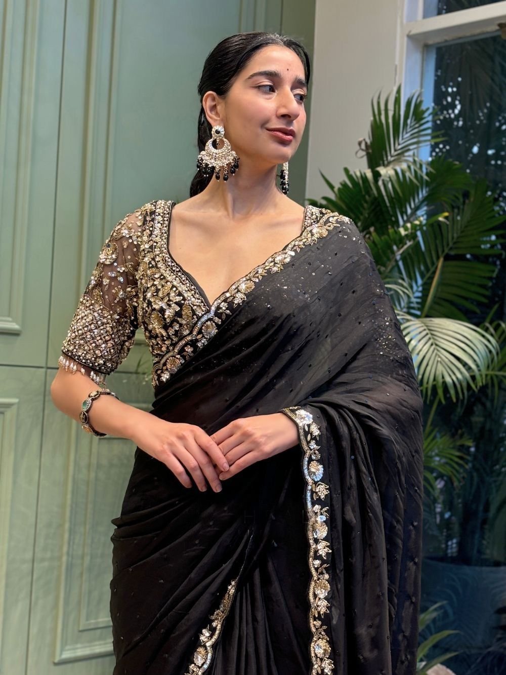 Black Color Soft Silk Party Wear Saree