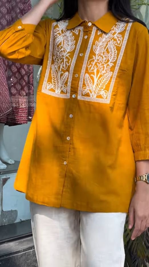 Floral Embroidered Short Kurti - Image 5