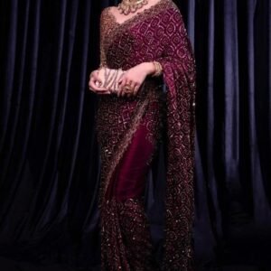 Stunning Heavy Work Kasturi Silk Saree