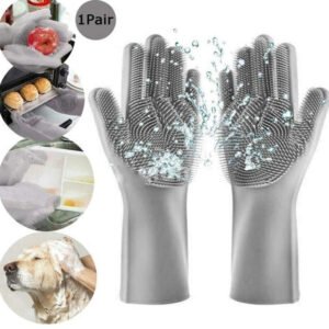 Silicone Dishwashing Cleaning Gloves with Scrubber