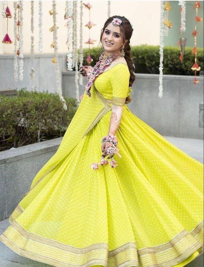 Haldi Wear Yellow Color Flared Lehenga Choli - Image 3