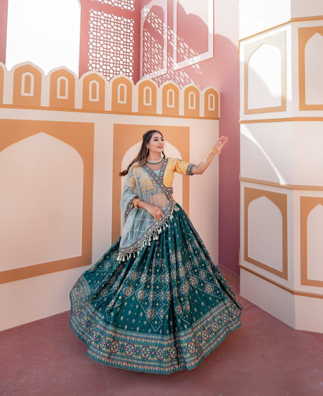 Aqua Green With attractive Dupatta - Image 6