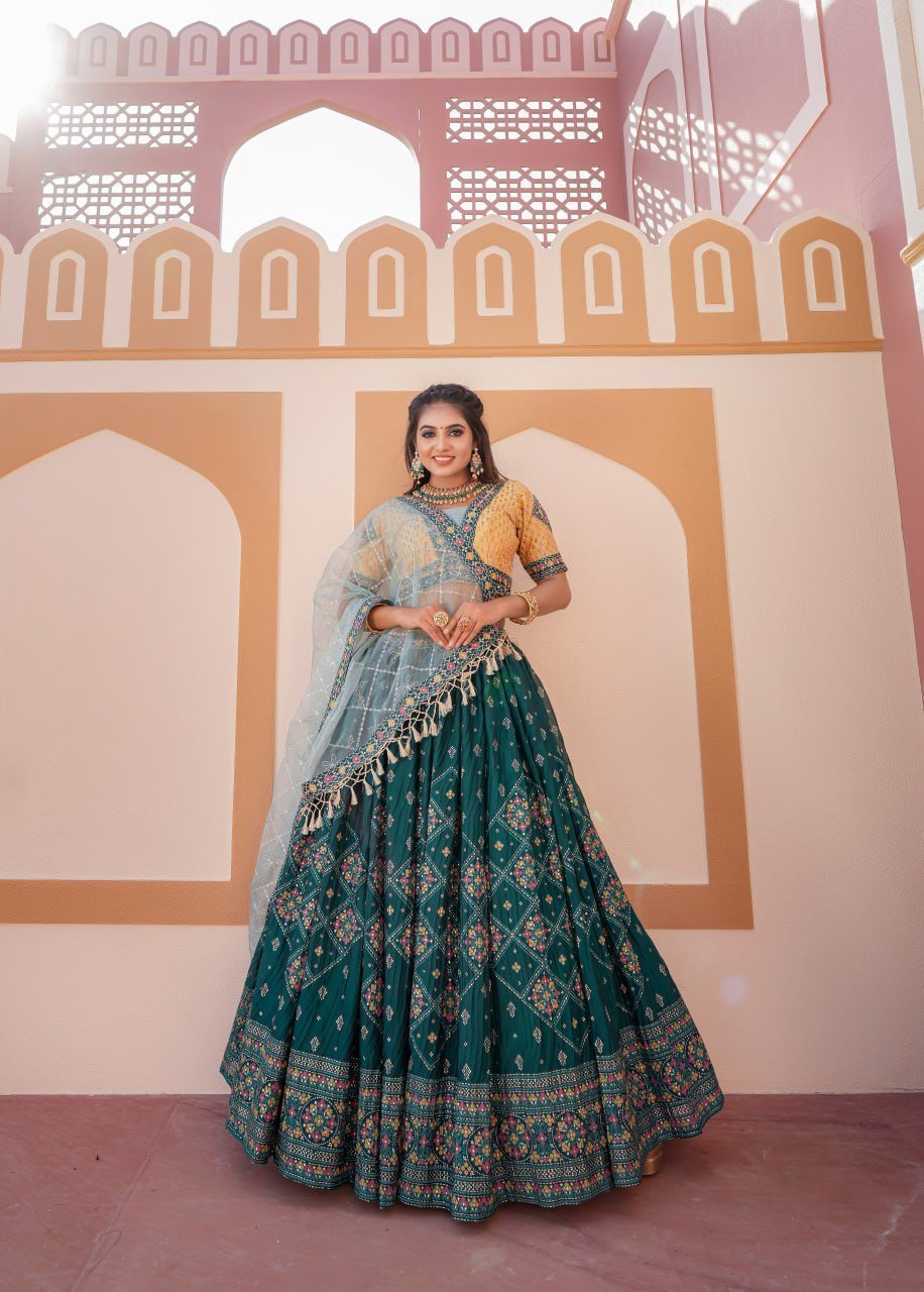 Aqua Green With attractive Dupatta - Image 2