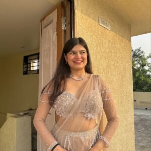 Silver Color Butterfly Net Beautiful Embroidered Lehenga Choli