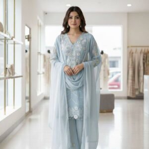 Georgette Sequence Embroidery Palazzo Set