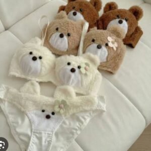 Teddy Bear Fleece Panty with Matching Headband Set