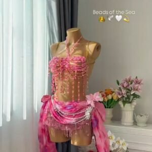 Golden Fringe Halter Mini Dress