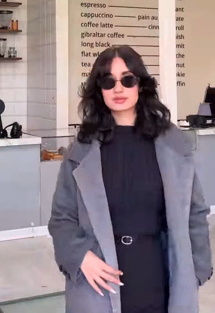 Women’s Grey Winter Overcoat with Lapel Collar