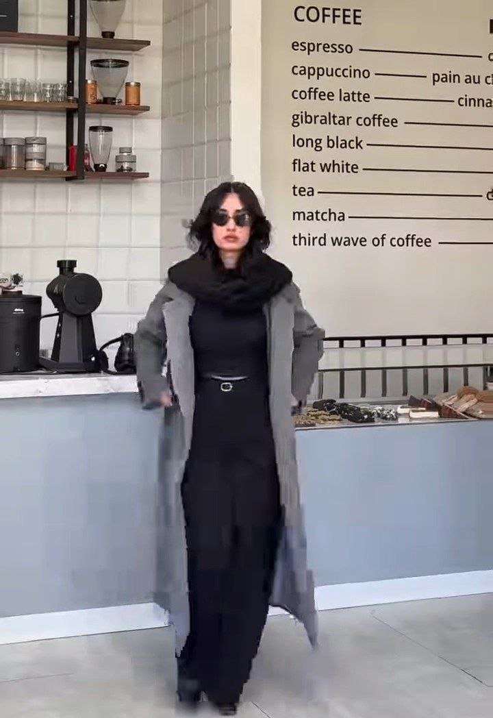 Women’s Grey Winter Overcoat with Lapel Collar - Image 2