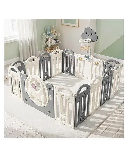 Foldable Baby Playpen with Safety Gate and Activity Panels - Image 2