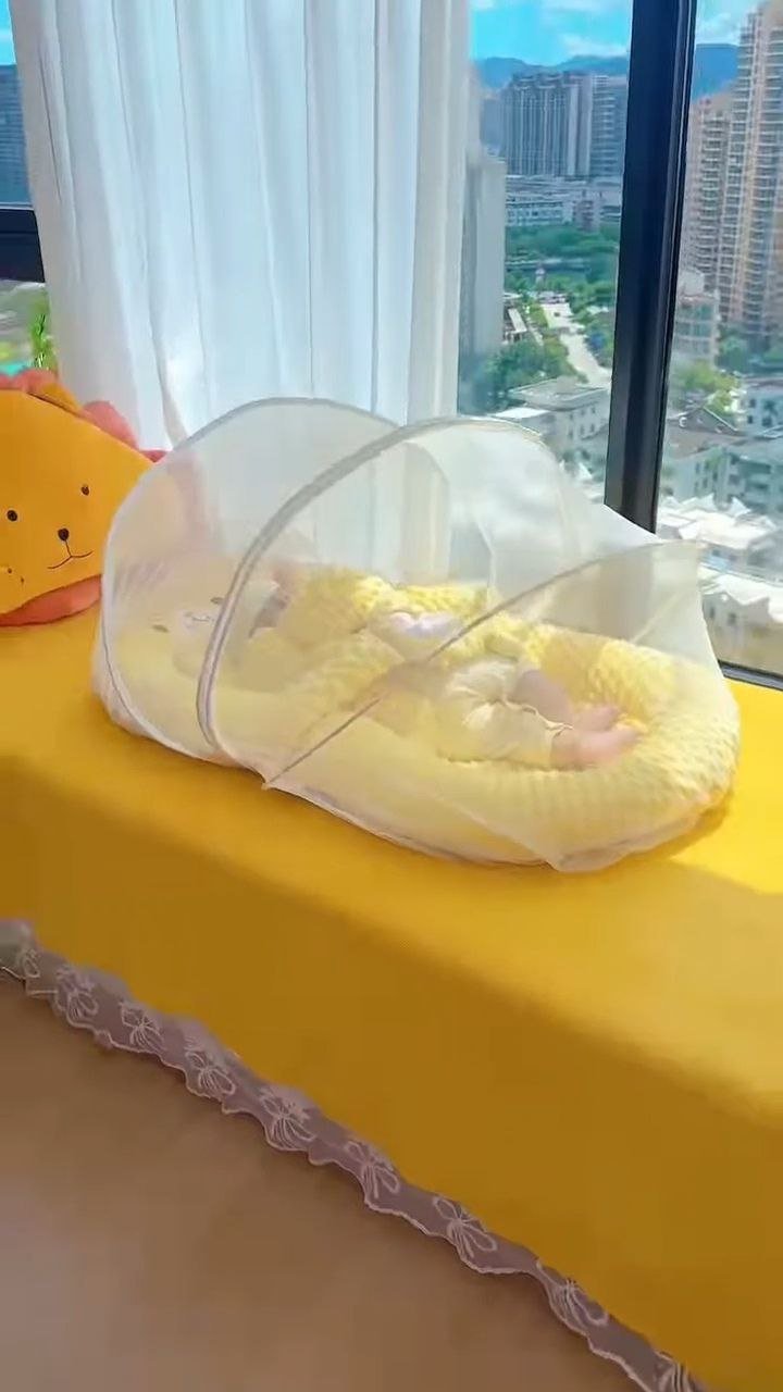 Foldable Baby Mosquito Net Bed with Soft Cushion Mattress