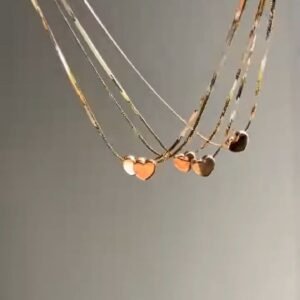 Layered Heart Charm Chain Necklace for Women