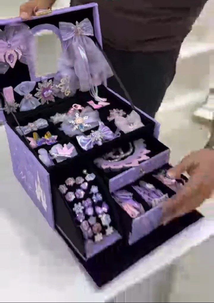 Purple Princess Hair Accessory Gift Box Set for Girls