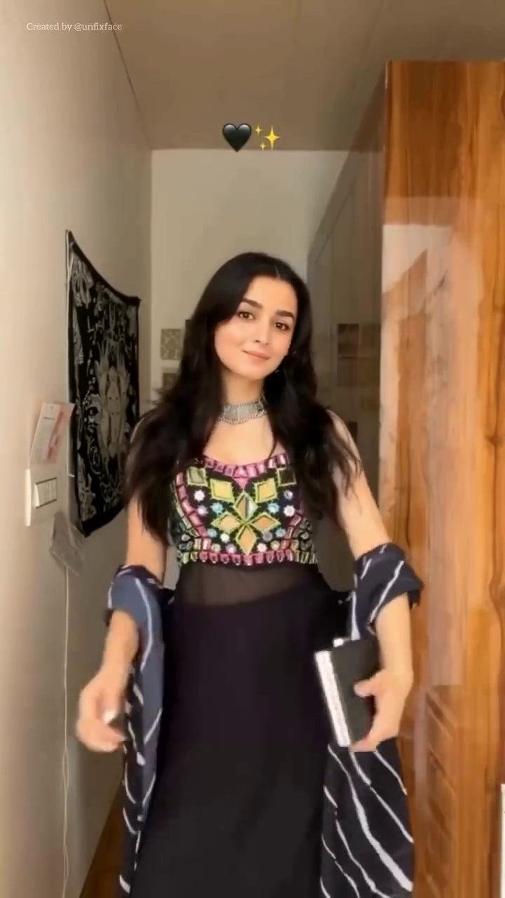 Black Mirror Work Embroidered Crop Top Lehenga Set with Dupatta - Image 5