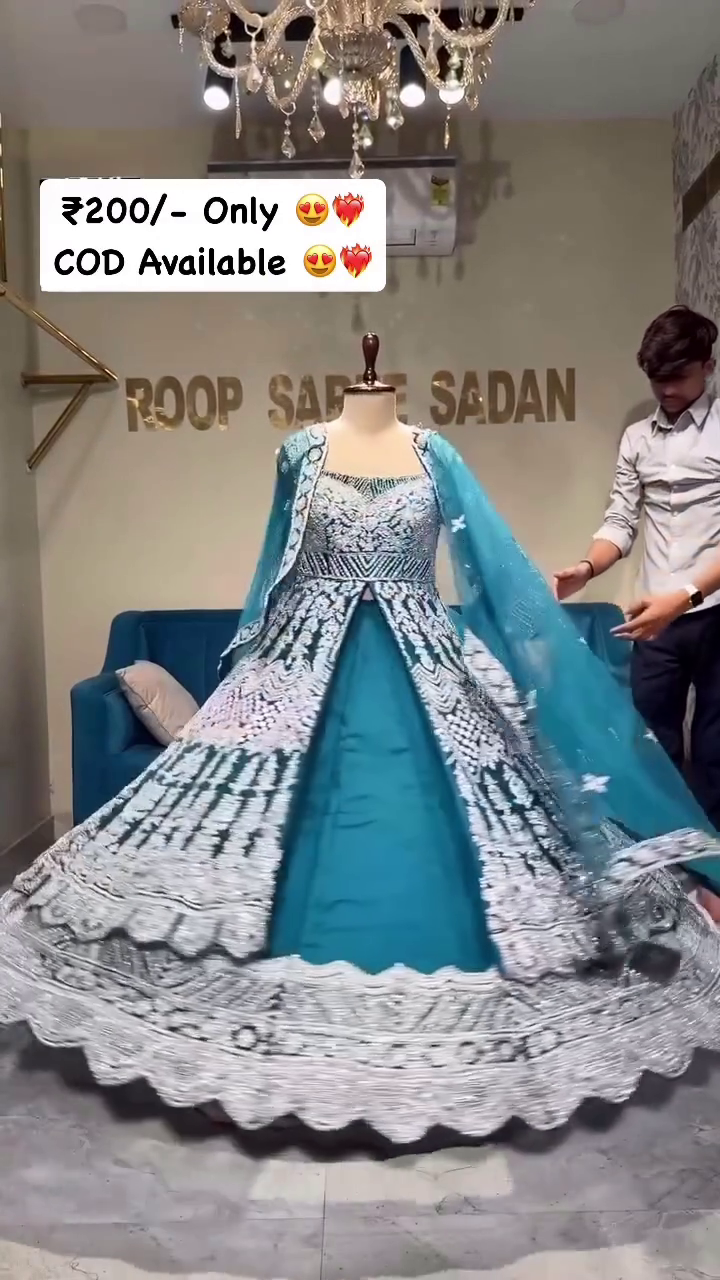 Elegant Heavy Flair Embroidered Lehenga Set with Dupatta