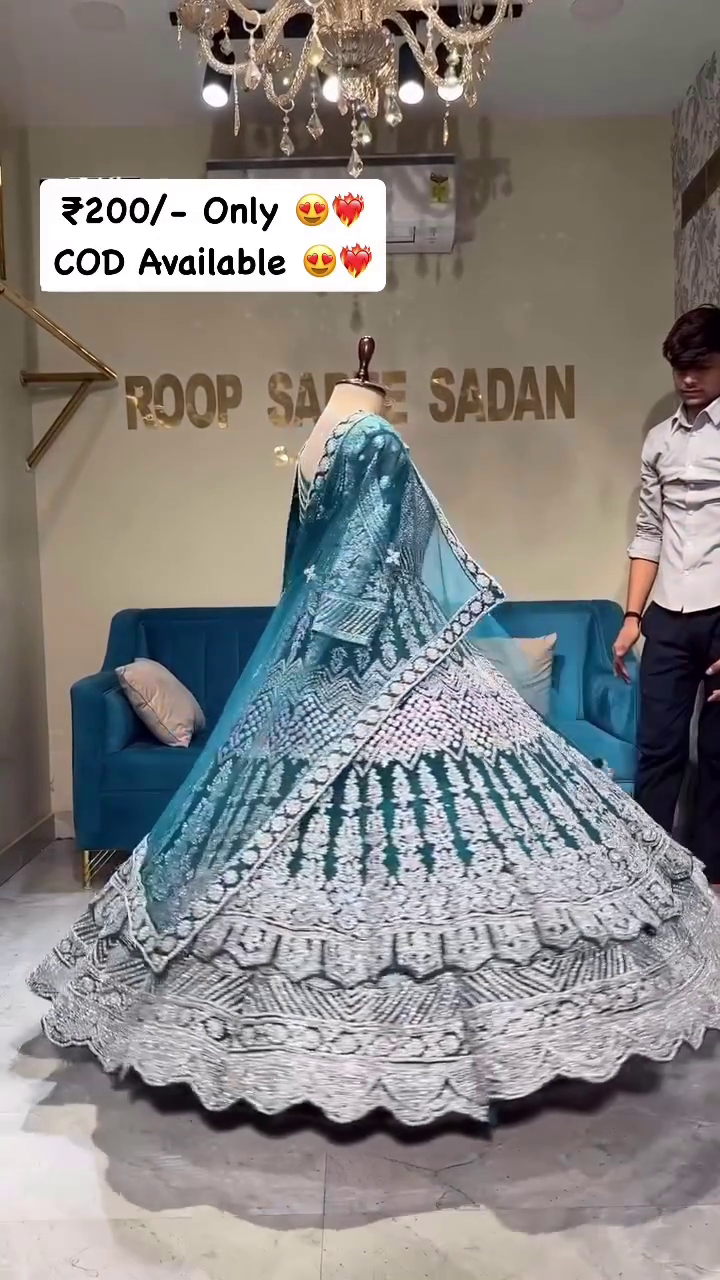 Elegant Heavy Flair Embroidered Lehenga Set with Dupatta - Image 4