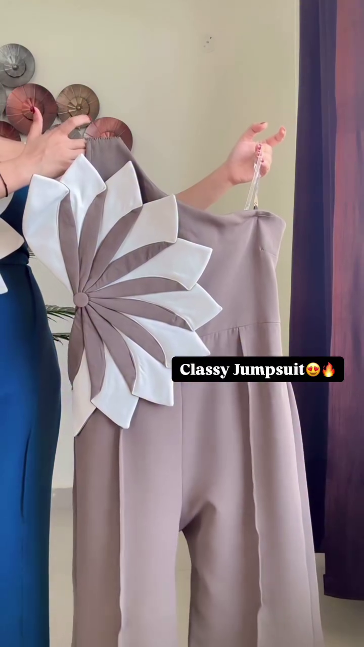 Designer One-Shoulder 3D Applique Jumpsuit ? Premium Western Wear - Image 7