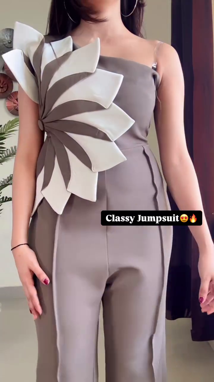 Designer One-Shoulder 3D Applique Jumpsuit ? Premium Western Wear - Image 8